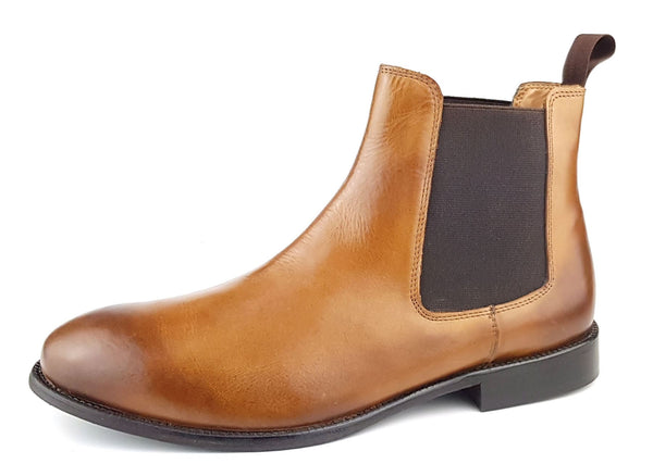 Frank James Windsor Men's Leather Sole Pull On Chelsea Boots