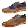 Frank James Lambeth Men's Two Tone Leather Canvas Brogue Shoes