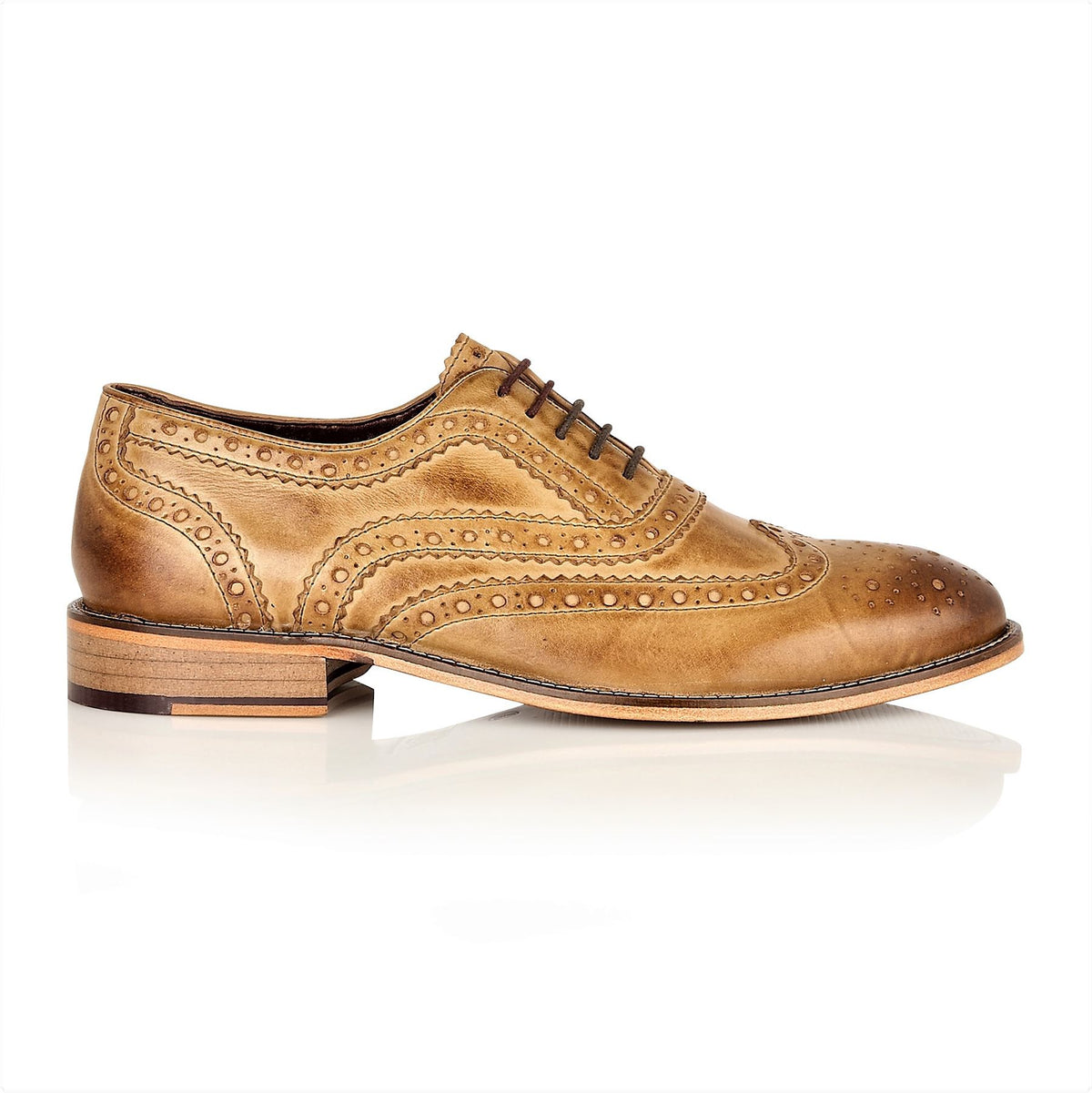 London Brogues Watson Men's Leather Sole Two-Tone Oxford Shoes