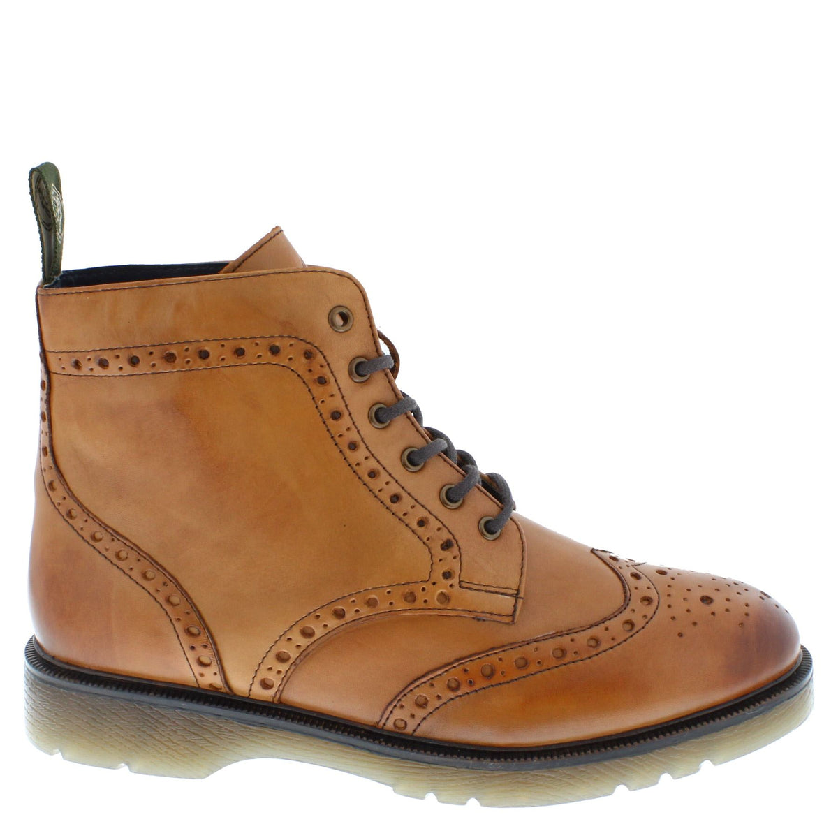 Frank James Men's Hammersmith Tan Lace Up Cushioned Sole Brogue Boots