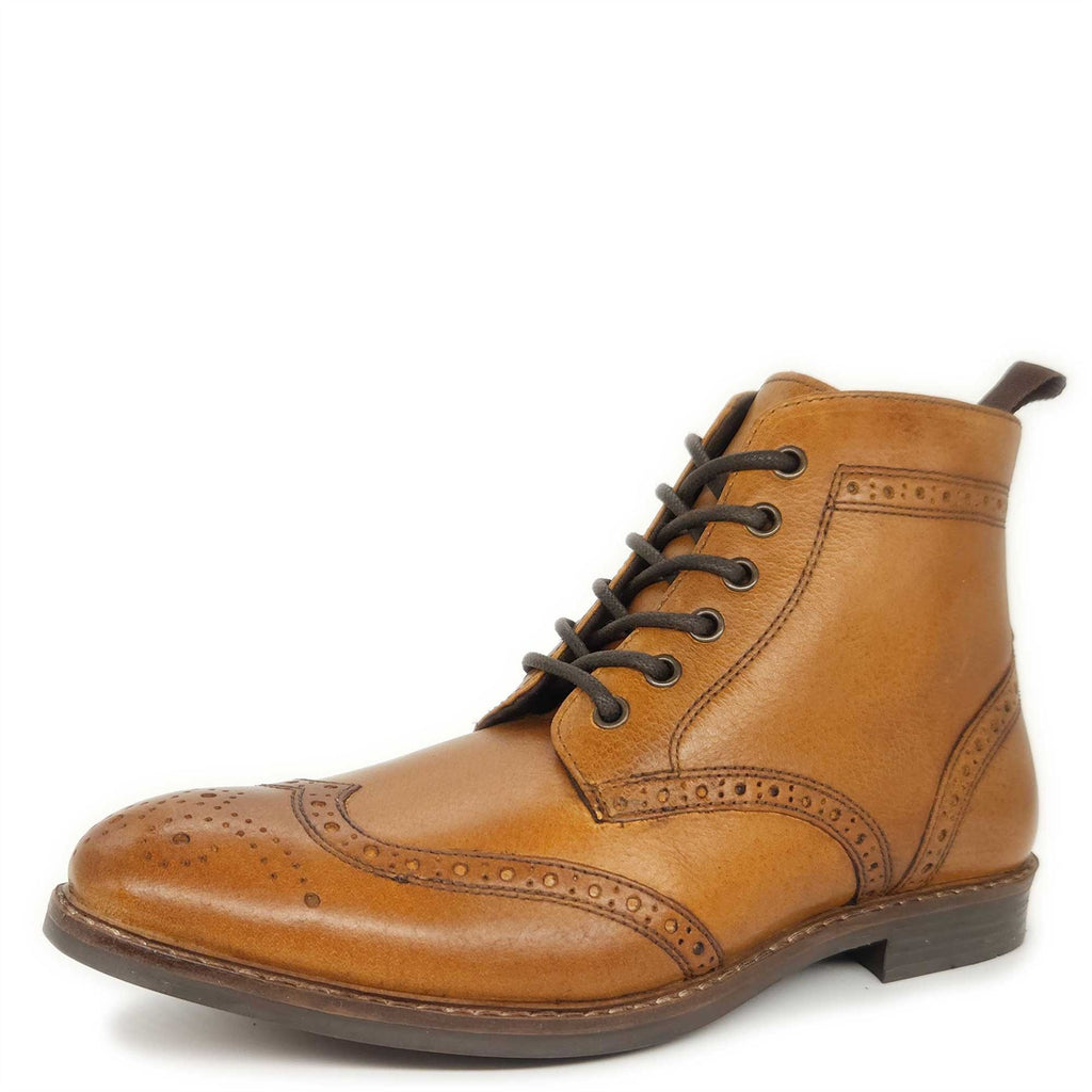 Red Tape Crick Glaven Men's Leather Lace Up Brogue Boots