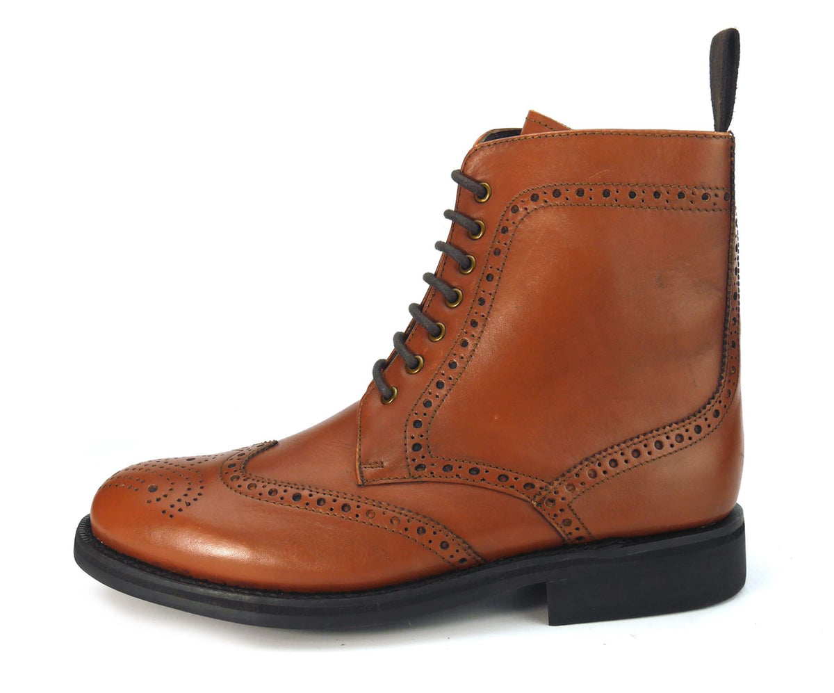 Frank James Benchgrade Cotswold Leather Welted Lace Up Brogue Dealer Boots