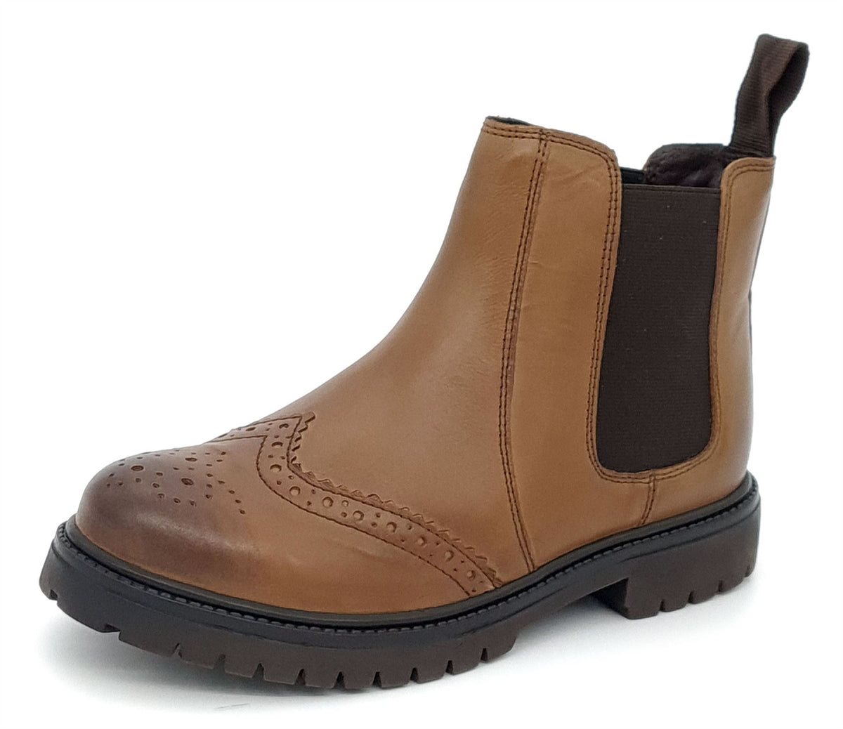 Frank James Grantham Kids' Leather Brogue Chelsea Boots