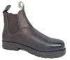 Frank James Braunton Men's Greasy Brown Pull On Chelsea Boots