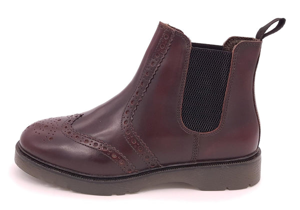 Frank James Warkton Men's Leather Pull On Brogue Chelsea Boots