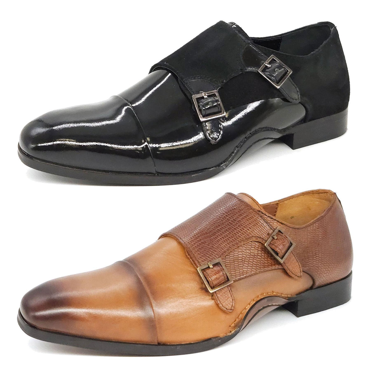 HX London Redbridge Monk Strap Leather Shoes