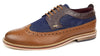 Frank James Lambeth Men's Two Tone Leather Canvas Brogue Shoes