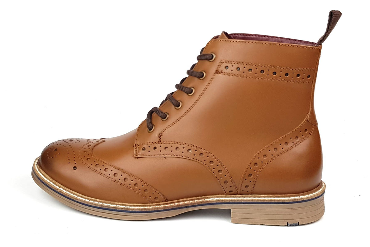 Frank James Bexley Men's Leather Lace Up Brogue Boots