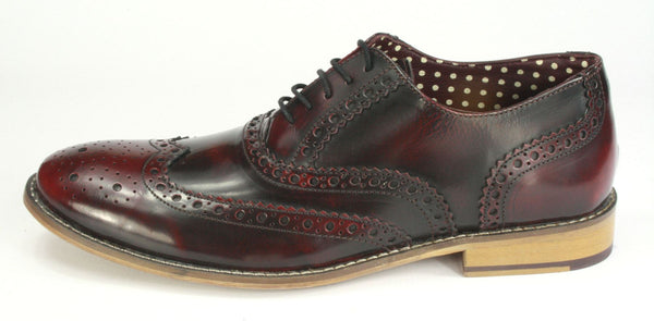 London Brogues Men's Leather Lace Up Wingtip Gatsby Brogues