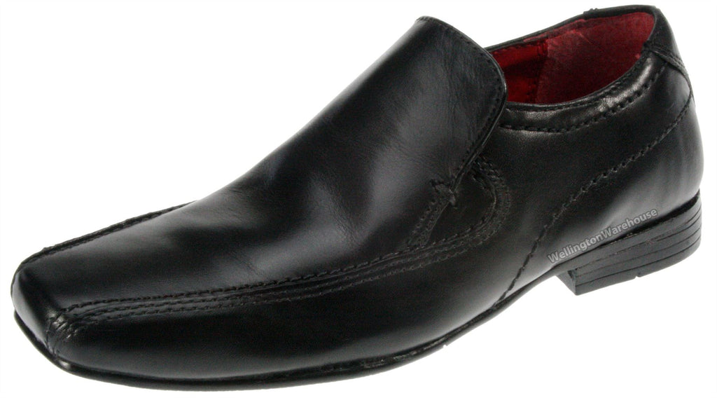 Red Tape Crick Leek Junior Leather Slip On Boys Shoes