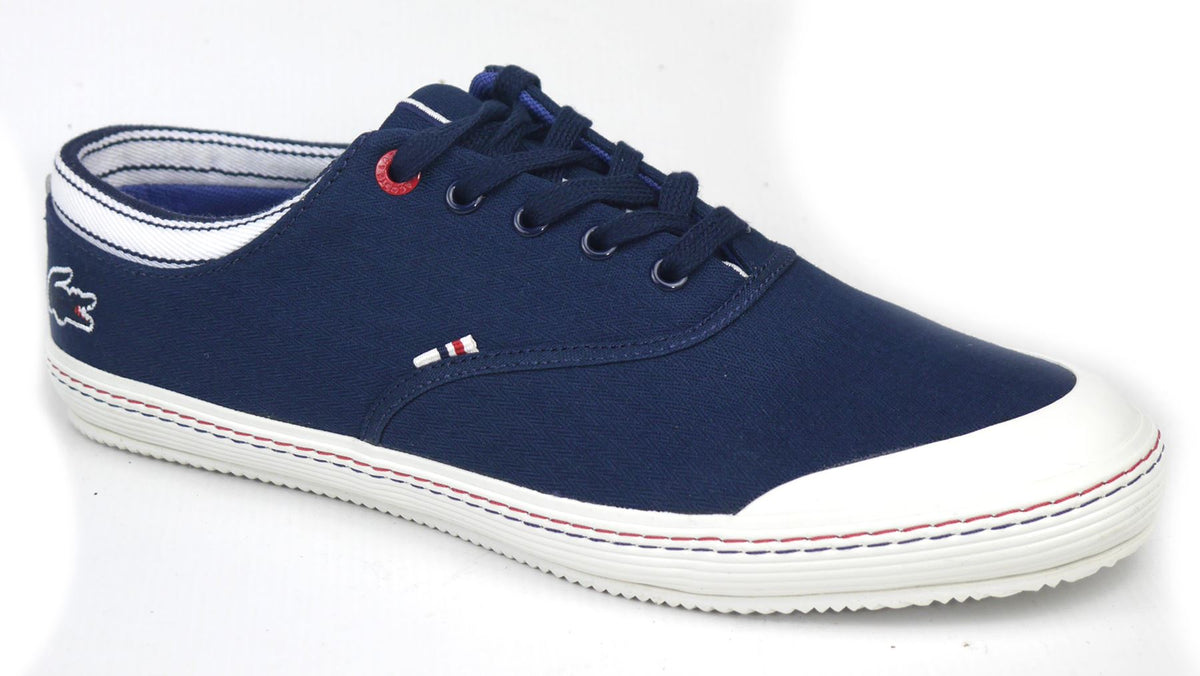 Lacoste Manville Tennis AP SRM Men's Canvas Shoes Navy Blue Trainers