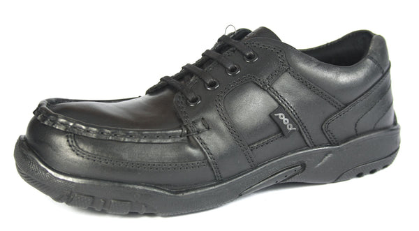 POD Grant Boy's Lace Up Black Leather School Shoes