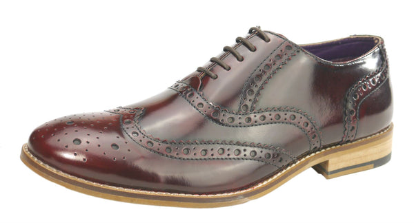 Frank James Newman Men's Leather Hi Shine Formal Brogue Shoes