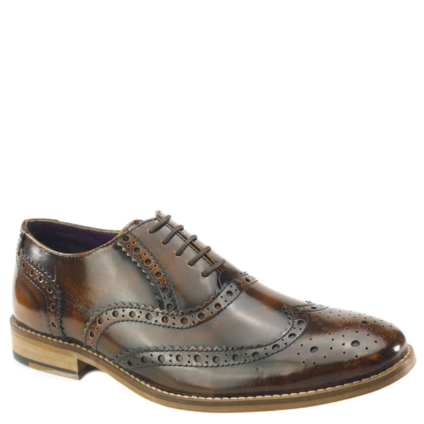 Frank James Newman Men's Leather Hi Shine Formal Brogue Shoes