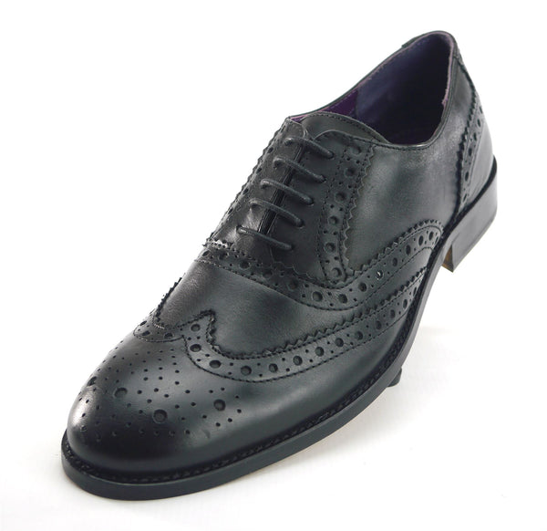 Frank James Redford Men's Leather Wingtip Formal Gatsby Brogue Shoes