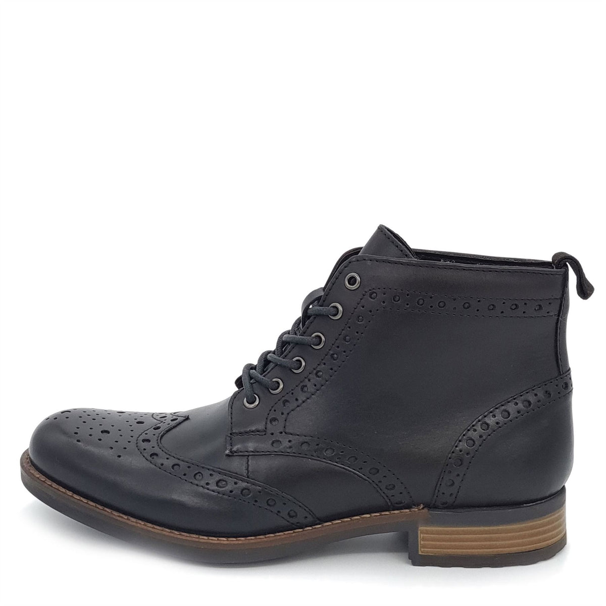 HX London Kingston Brogue Lace Up Leather Boots