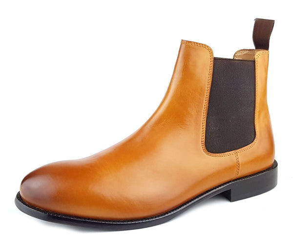 Frank James Windsor Men's Leather Sole Pull On Chelsea Boots