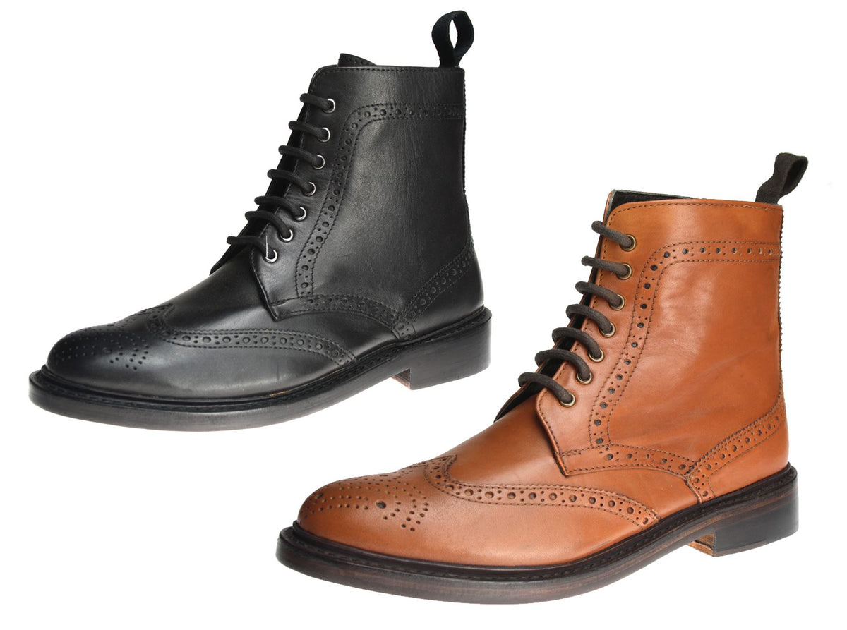 Frank James Benchgrade Moreton Leather Sole Welted Lace Up Brogue Dealer Boots