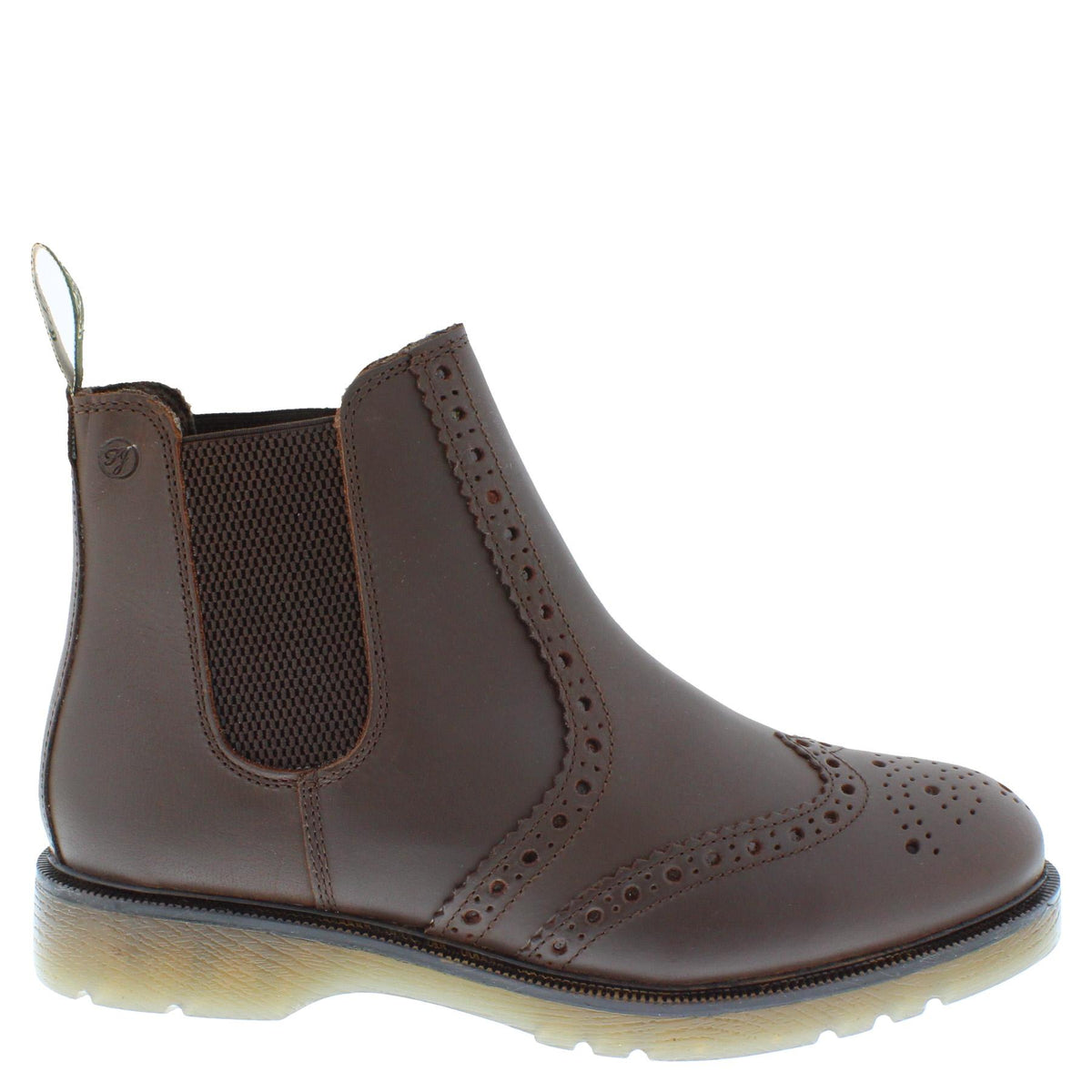 Frank James Warkton Men's Leather Pull On Brogue Chelsea Boots