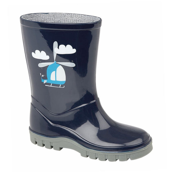 Stormwells Helicopter Kids Wellingtons