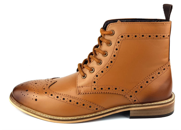 Frank James Kensington Men's Lace Brogue Leather Boots