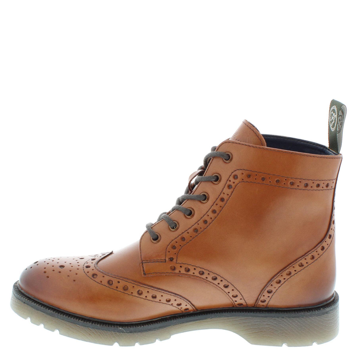 Frank James Men's Hammersmith Tan Lace Up Cushioned Sole Brogue Boots