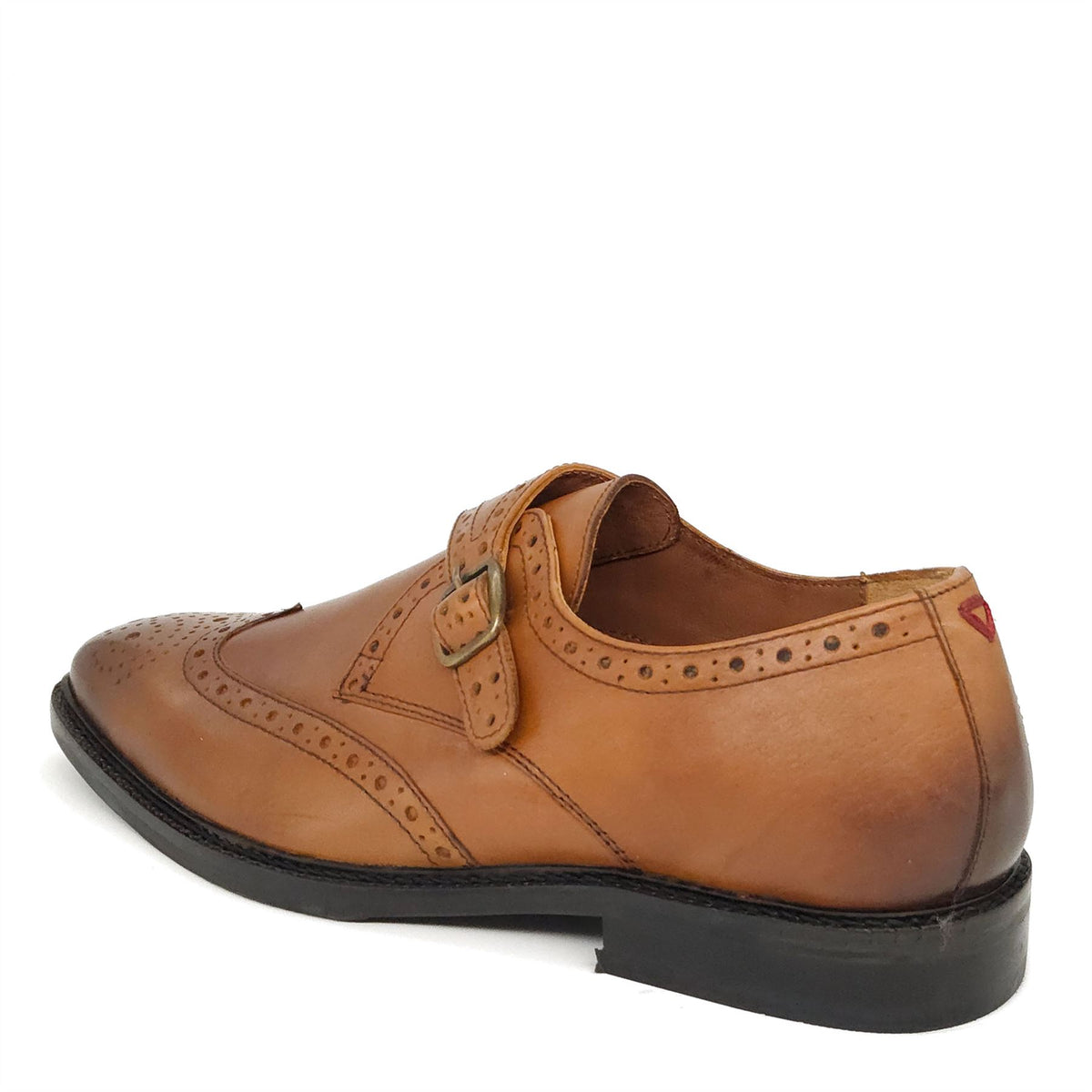 HX London Barnet Monk Strap Brogue Leather Shoes