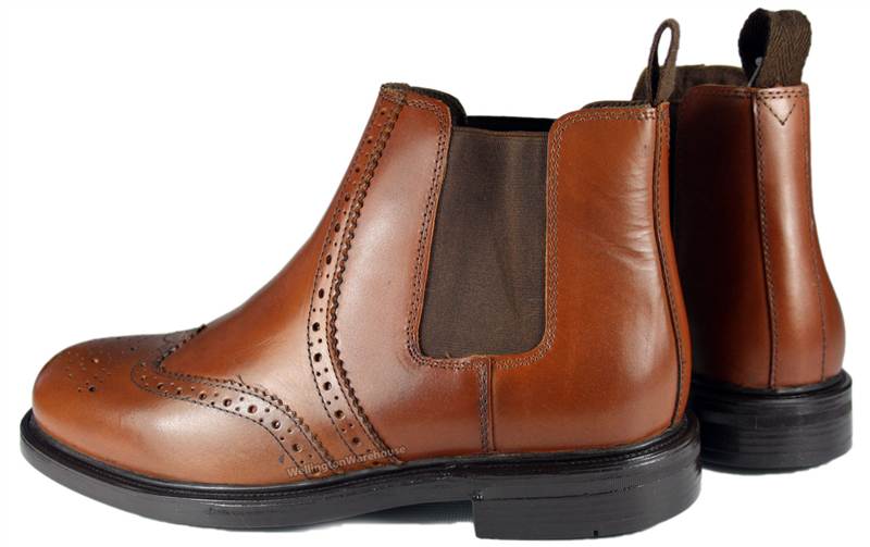 Oaktrak Kids Appleby Leather Brogue Chelsea Boots