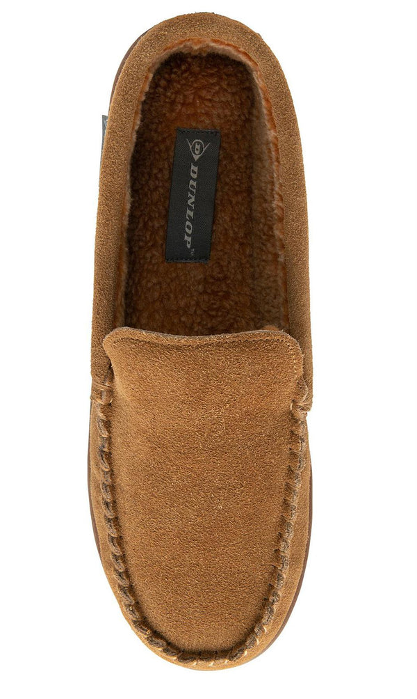 Dunlop Nathan Men's Suede Leather Memory Foam Loafer Slippers