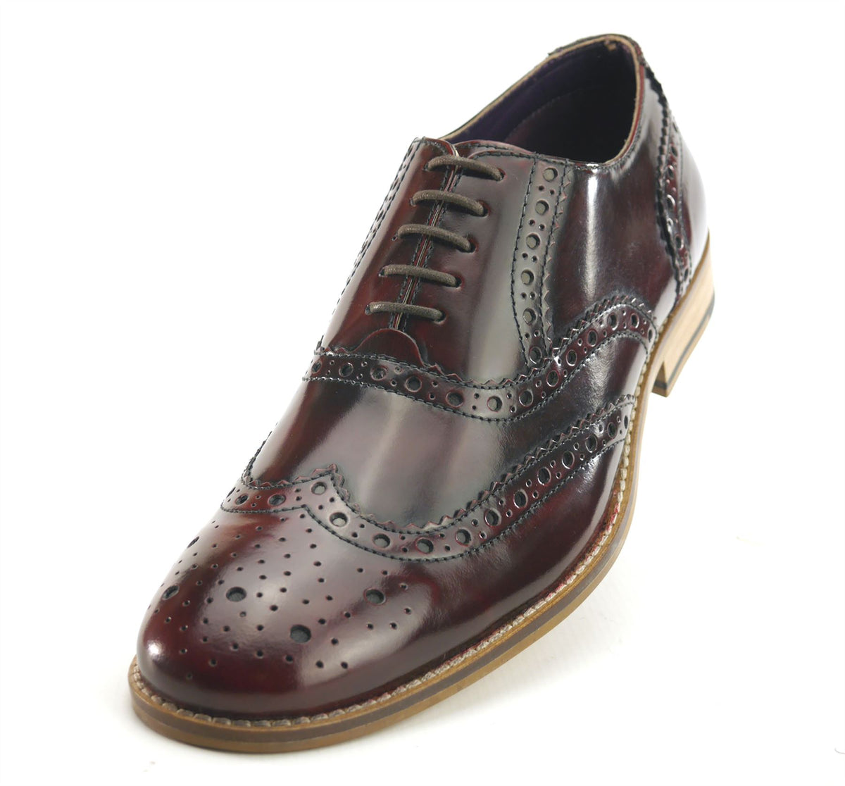 Frank James Newman Men's Leather Hi Shine Formal Brogue Shoes