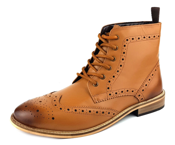 Frank James Kensington Men's Lace Brogue Leather Boots