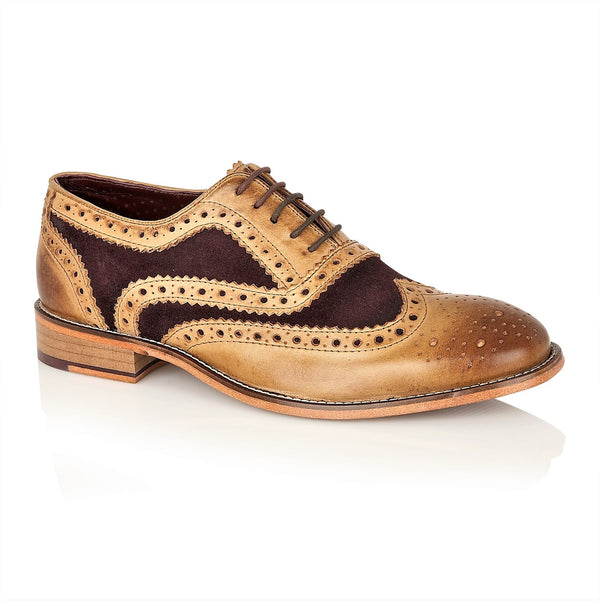 London Brogues Watson Men's Leather Sole Two-Tone Oxford Shoes