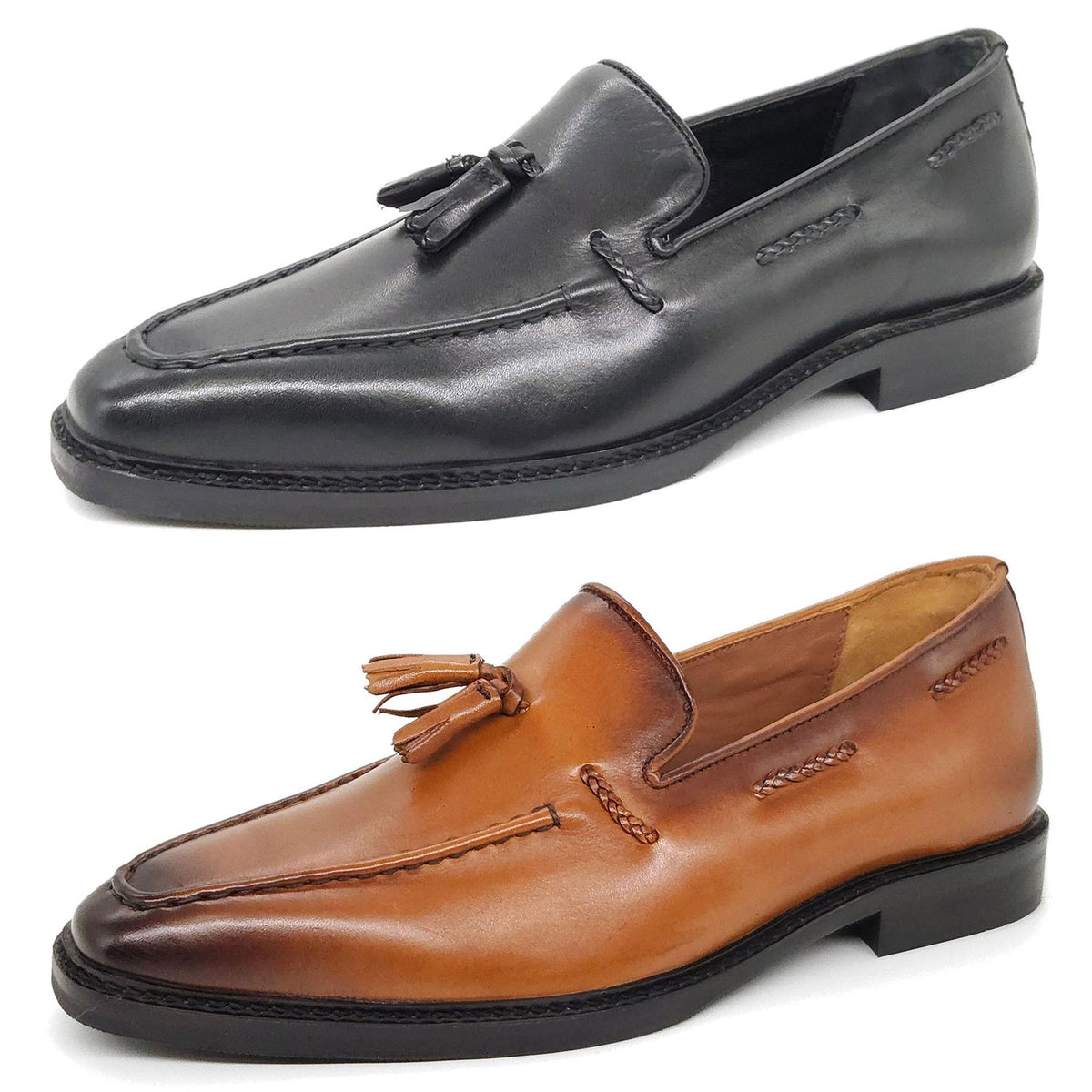 HX London Beddington Tassel Leather Loafers