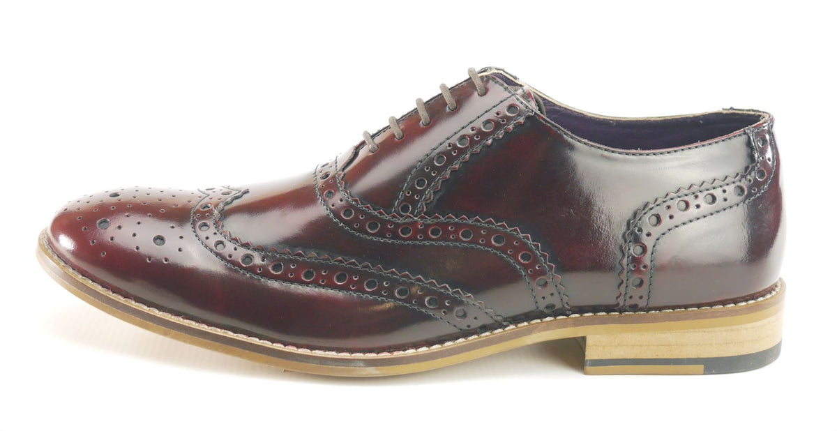 Frank James Newman Men's Leather Hi Shine Formal Brogue Shoes