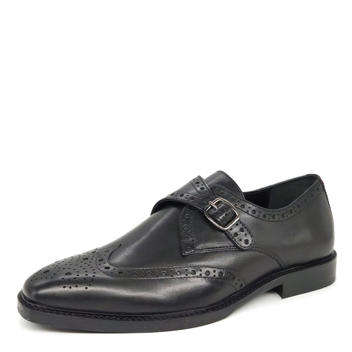 HX London Barnet Monk Strap Brogue Leather Shoes