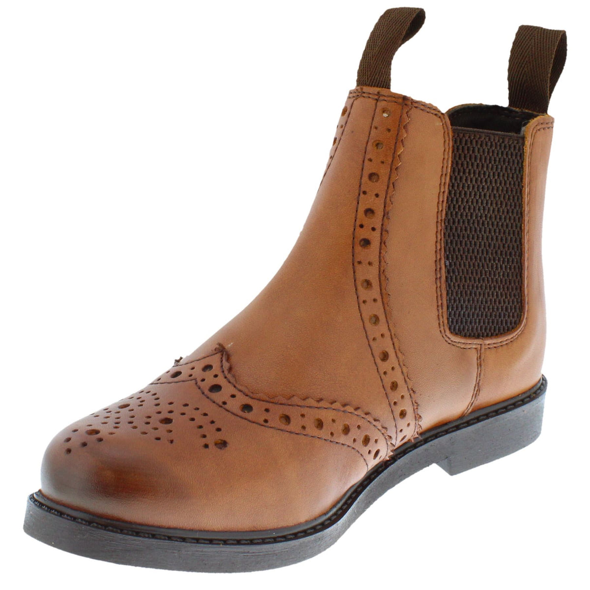 Frank James Cheltenham Kids' Leather Brogue Chelsea Jodphur Boots