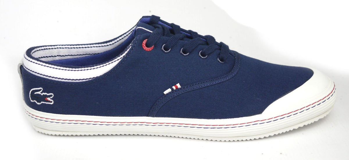 Lacoste Manville Tennis AP SRM Men's Canvas Shoes Navy Blue Trainers