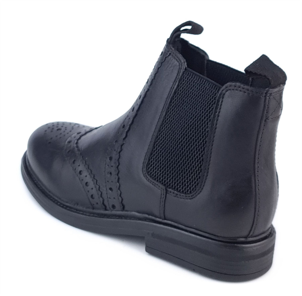 Frank James Wrexham Kids Leather Pull On Brogue Chelsea Boots