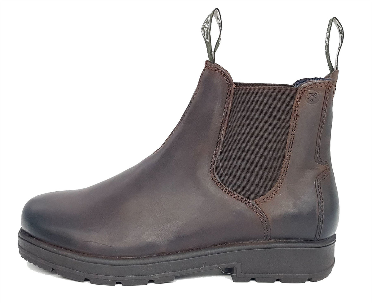 Frank James Braunton Men's Greasy Brown Pull On Chelsea Boots