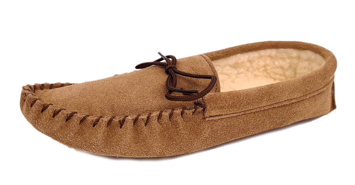 Coopers Men's Fleece Lined Softsole Moccasin Slippers Made In England