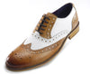 Frank James Redford Men's Leather Wingtip Formal Gatsby Brogue Shoes