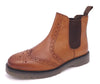 Frank James Warkton Men's Leather Pull On Brogue Chelsea Boots