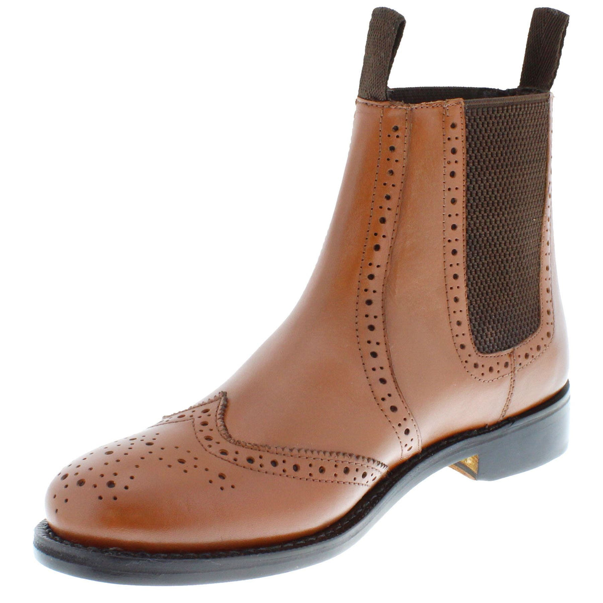 Frank James Benchgrade Ludlow Leather Sole Welted Chelsea Brogue Dealer Boots