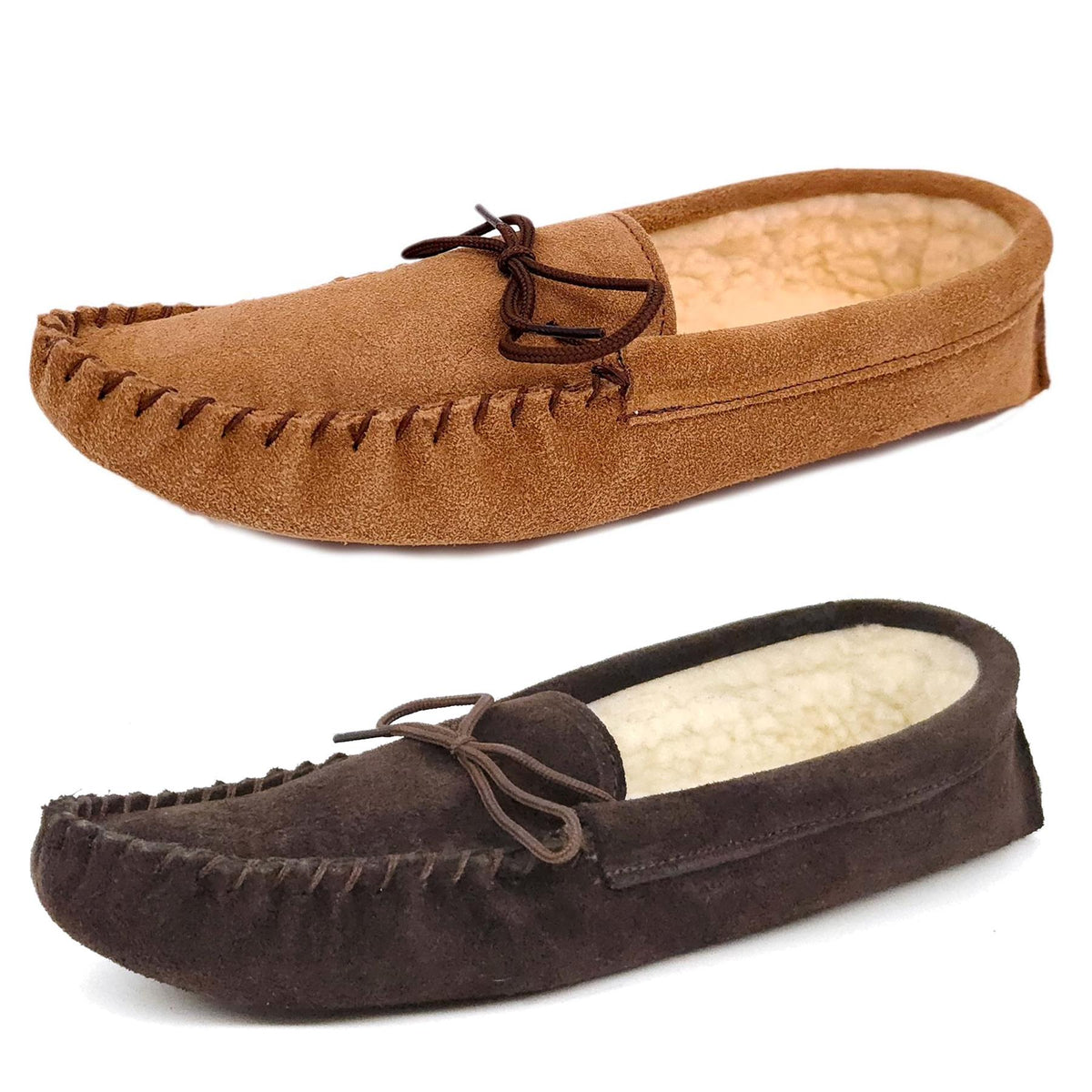 Coopers Men's Fleece Lined Softsole Moccasin Slippers Made In England