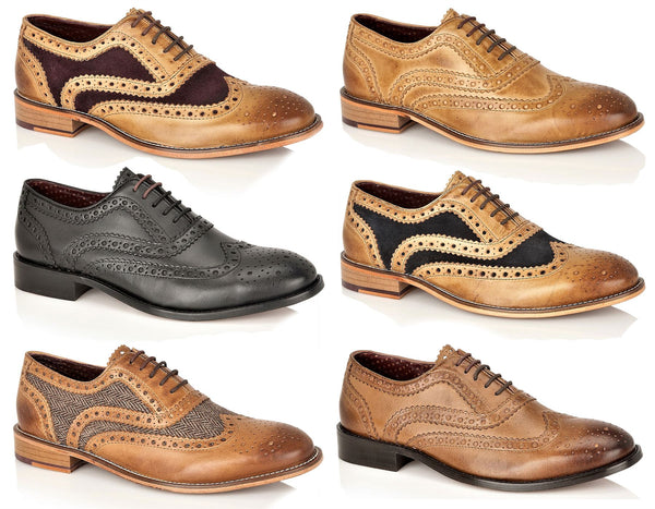 London Brogues Watson Men's Leather Sole Two-Tone Oxford Shoes