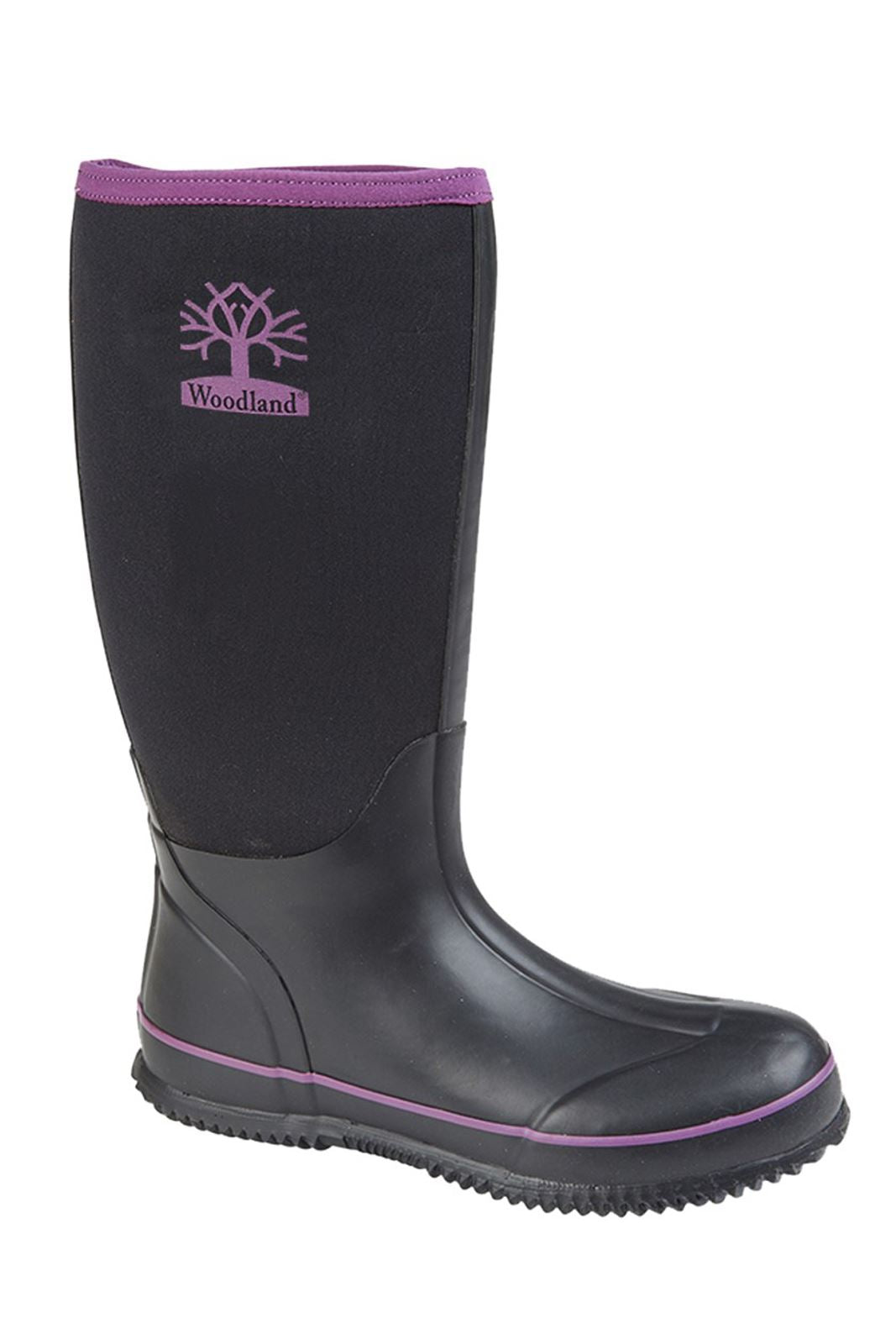 Woodland Pull On Plain Neoprene Ladies Quality Wellingtons