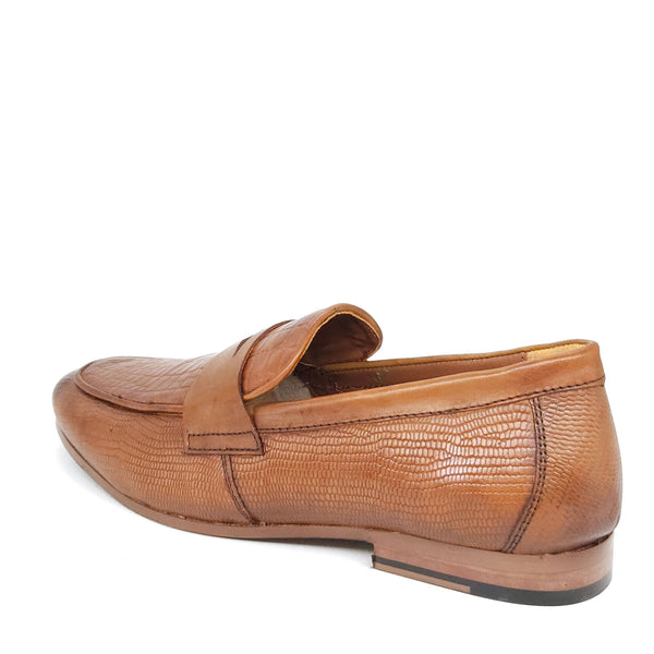 HX London Sutton Textured Penny Leather Loafers