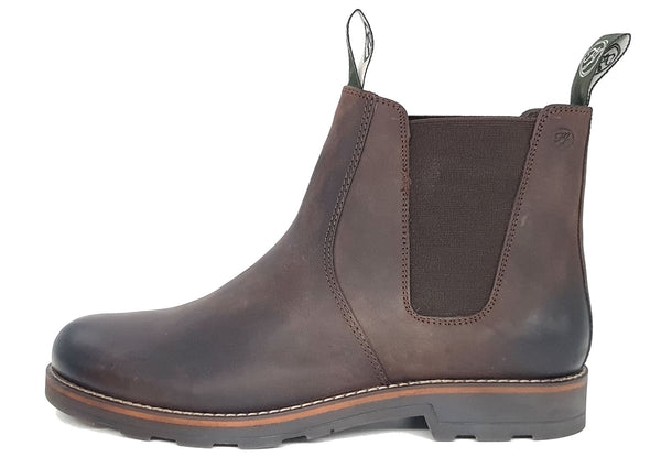 Frank James Brigstock Men's Leather Brogue Pull On Chelsea Dealer Boots