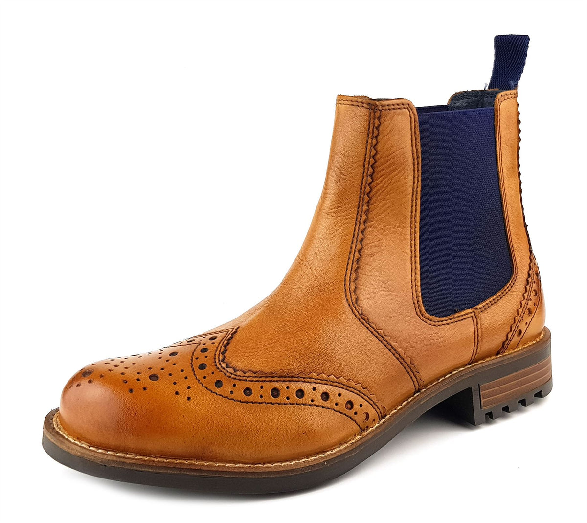 Frank James Fulham Men's Leather Brogue Chelsea Boots