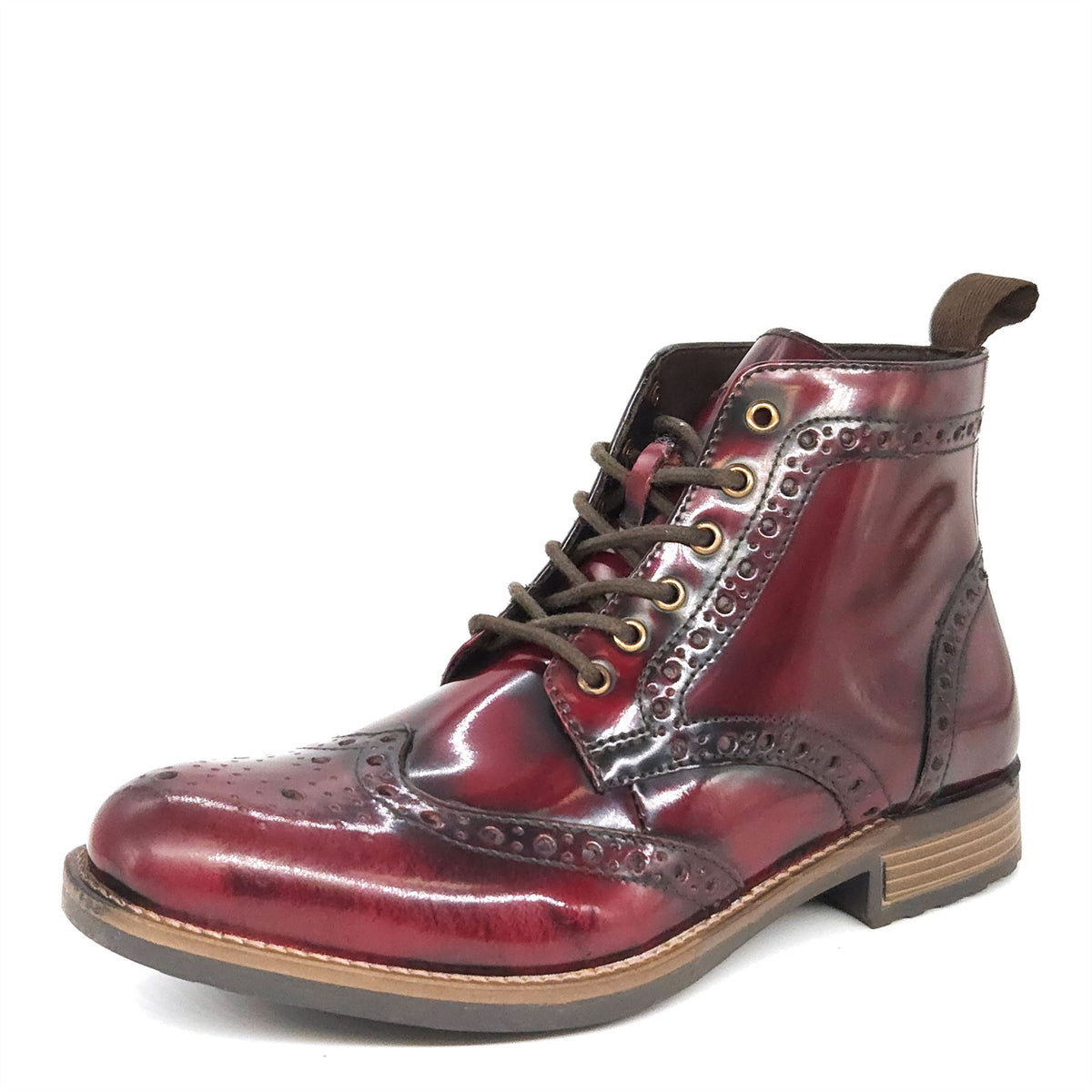 HX London Kingston Brogue Lace Up Leather Boots